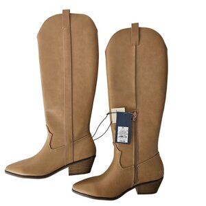 Universal Thread Womens Western Knee High Light Brown Memory Foam Boots Size 6.5